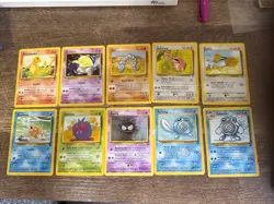 Pokemon Base Set 2 Pokemon Cards 10 Count Common And Uncommon - Image 1