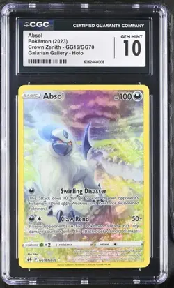 2023 Pokemon SWSH Crown Zenith Absol Galarian Gallery #GG16/GG70 CGC 10 - Image 1