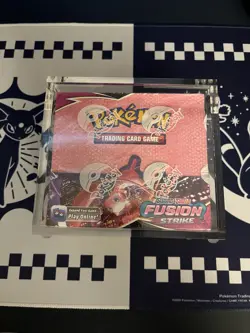 Pokemon TCG SWSH Fusion Strike Booster Box Sealed W/ Acrylic Case And Small Tear - Image 1