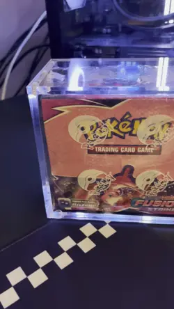 Pokemon TCG SWSH Fusion Strike Booster Box Sealed W/ Acrylic Case And Small Tear - Image 2