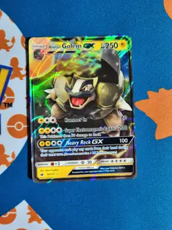 Pokemon card TCG - Alolan Golem GX 34/111 Half Art Crimson Invasion LP-NM - Image 1