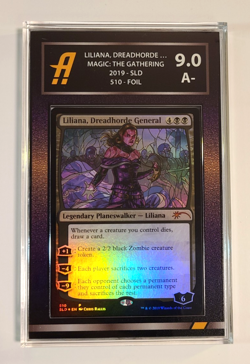 MTG Card Liliana, Dreadhorde General Stained Glass SLD Graded Ambr 9 Purple Fade - Image 1