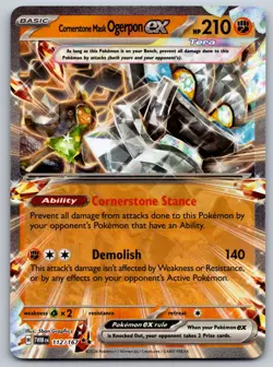 Cornerstone Mask Ogerpon ex 058/131 SV: Prismatic Evolutions NM Pokemon Card TCG - Image 1
