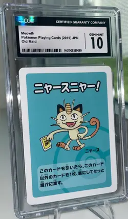 CGC 10 Meowth Old Maid 2019 Japanese Pokemon Card - Image 1