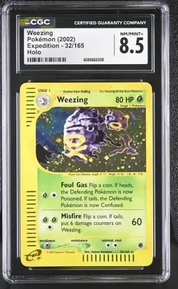 CGC 8.5 Weezing 2002 Expedition 32/165 Holo SWIRL Pokemon Card - Image 1