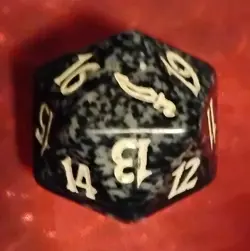 Magic the Gathering: Mirrodin Spindown D20 Life Counter Die BLACK very rare HTF - Image 1