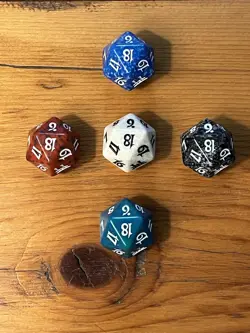 MTG Champions of Kamigawa Spindown Dice Die FULL SET! Red White Black Blue Green - Image 2