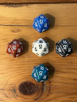 MTG Champions of Kamigawa Spindown Dice Die FULL SET! Red White Black Blue Green - Image 3