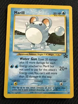 Marill 29 Black Star Promo Pokemon Card LP Vintage - Wizards Of The Coast - 2000 - Image 1