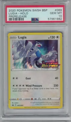 2020 Pokemon SWSH Vivid Voltage PRERELEASE Promo - Lugia #069 - PSA 10 - Image 1