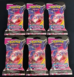 Pokemon TCG - Fusion Strike - Lot of 6 Sleeved Booster Packs - NEW/SEALED - Image 1