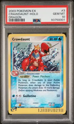 Pokemon 2003 EX Dragon Crawdaunt Holo 3/97 PSA 10 Gem Mint - Image 1
