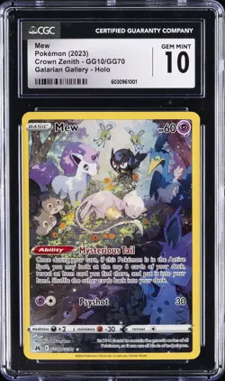 2023 POKEMON CROWN ZENITH - GALARIAN GALLERY - HOLO MEW CGC 10 GEM MINT - Image 1