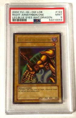 Right Arm Of The Forbidden One PSA 9 MINT 2002 Yu-Gi-Oh! LOB-122 Unlimited - Image 1