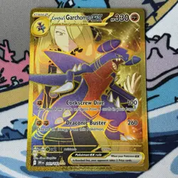 Pokemon TCG Destined Rivals Cynthia's Garchomp EX Card 241/182 Gold - Image 1