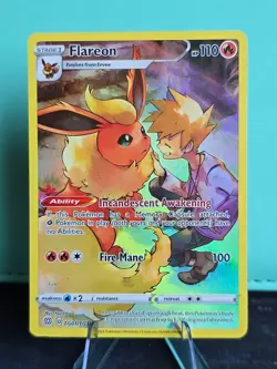 Pokemon 2022 Flareon TG01/TG30 Trainer Gallery Brilliant Stars Card NM - Image 1