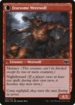 Fearful Villager #157 (Foil) (NM) Crimson Vow VOW Magic MTG - Image 2
