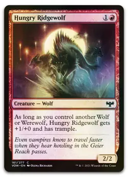 Hungry Ridgewolf #161 (Foil) (NM) Crimson Vow VOW Magic MTG - Image 1