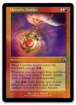 Unstable Amulet (Retro Frame) #421 (Foil) (NM) Modern Horizons 3 MH3 Magic MTG - Image 1