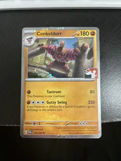Play! Pokemon Prize Pack 7 Twilight Masquerade Cosmo Holo 105/167 Conkeldurr - Image 1