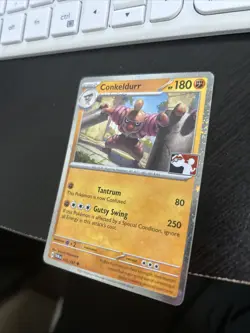 Play! Pokemon Prize Pack 7 Twilight Masquerade Cosmo Holo 105/167 Conkeldurr - Image 3