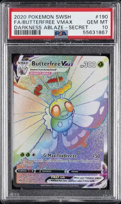 2020 POKEMON SWORD & SHIELD DARKNESS ABLAZE #190 FULL ART/BUTTERFREE VMAX PSA 10 - Image 1