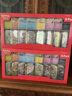 Pokemon TCG Prismatic Evolutions Costco 8 Mini-Tin Bundle w/ Promo Cards NEW - Image 1
