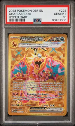 2023 POKEMON OBF EN-OBSIDIAN FLAMES HYPER RARE #228 CHARIZARD EX GEM MT PSA 10 - Image 1