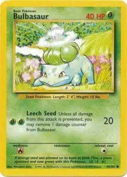 Pokemon Bulbasaur LP Unlimited Normal Base Set - Image 1