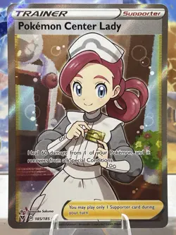 Pokemon Center Lady (Full Art) 185/185 Swsh04: Vivid Voltage Holo - Mint/NM - Image 1