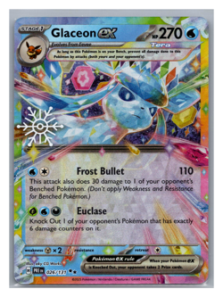 2025 Pokemon Scarlet & Violet Prismatic Evolutions #26/131 Glaceon EX Rare Holo - Image 1