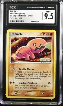 CGC 9.5 MINT+ TRAPINCH 67/92 2006 EX LEGEND MAKER REVERSE HOLO POKEMON Pop 9 - Image 1