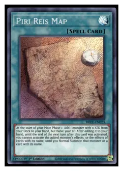 Yugioh Piri Reis Map BROL-EN023 Secret Rare Brothers of Legend LP - Image 1