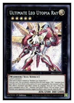 Yugioh Ultimate Leo Utopia Ray BROL-EN027 Secret Rare Brothers of Legend LP - Image 1