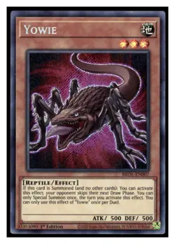 Yugioh Yowie BROL-EN007 Secret Rare Brothers of Legend LP - Image 1