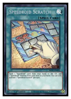 Yugioh Speedroid Scratch BROL-EN035 Secret Rare Brothers of Legend LP - Image 1