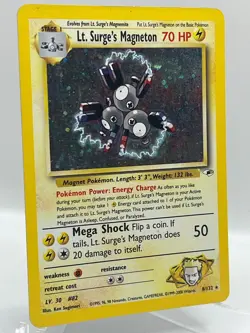 Lt Surges Magneton 8/132 Gym Heroes Holo Rare Vintage Pokemon TCG Card - Image 2
