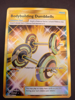 Pokemon Card Bodybuilding Dumbbells 161/147 Secret Rare Burning Shadow Near Mint - Image 1
