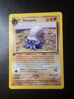 Omanyte Pokemon Card Fossil Set 60/75 Vintage Trading Card - Image 1