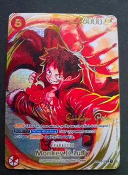 ONE PIECE Card Game Monkey D. Luffy ST01-012 Eiichiro Oda signed English - Image 1