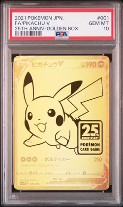 PSA 10 GOLDEN BOX PIKACHU V ＆ POKE BALL JAPANESE POKEMON CARD 25TH #001 #002 SEQ - Image 2