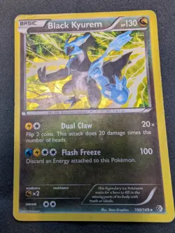 Black Kyurem 100/149 B&W Boundaries Crossed Holo Pokemon Card | MP - Image 1