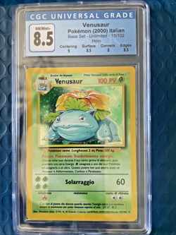CGC 8.5 ITALIAN Venusaur Base Set Unlimited 15/102 Holo Pokemon Card - Image 1
