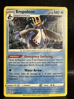 Empoleon - 037/172 Brilliant Stars Holo Rare Pokemon TCG Card NM - Image 1