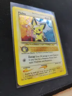 Pokemon Neo Genesis Pichu Holo Card 12/111 MP-HP Unlimited - Image 3