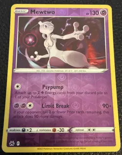 Mewtwo 059/159 Reverse Holo Rare Crown Zenith Pokemon Card NM - Image 1