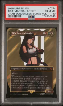 2025 MTG FINAL FANTASY COMMANDER SURGE FOIL#0214 TIFA, MARTIAL ARTIST PSA 10 - Image 1