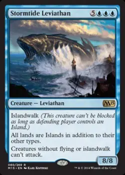 MTG Stormtide Leviathan - Foil, Heavy Play, English Magic 2015 - Image 1