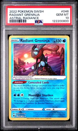2022 POKEMON SWORD & SHIELD ASTRAL RADIANCE #046 RADIANT GRENINJA PSA 10 - Image 1