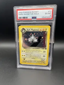 DARK MAGNETON PSA 6 #11 • 2000 POKEMON TEAM ROCKET HOLO Swirl - Image 1